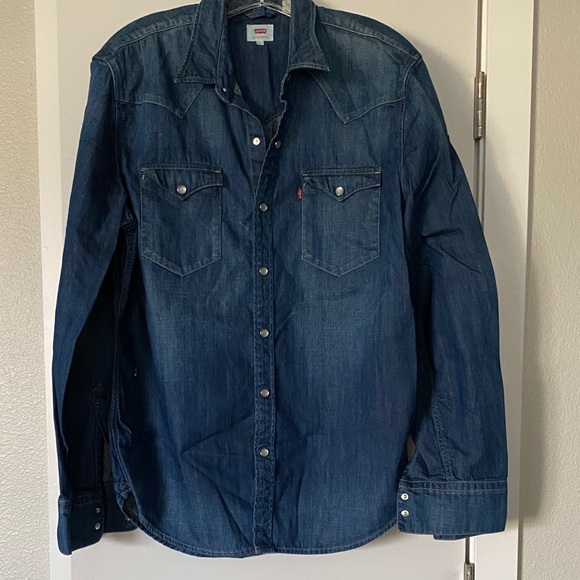 Levi's Vintage Wash Jean Denim Pearl Snap Western Shirt L NWOT - Picture 2 of 16